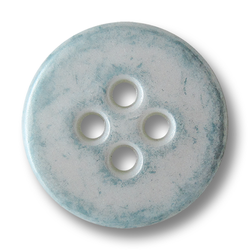 www.Knopfparadies.de - 1647bl - Bildschöne perlmuttweiße Kunststoffknöpfe mit metallic hellblauen Sprenkeln