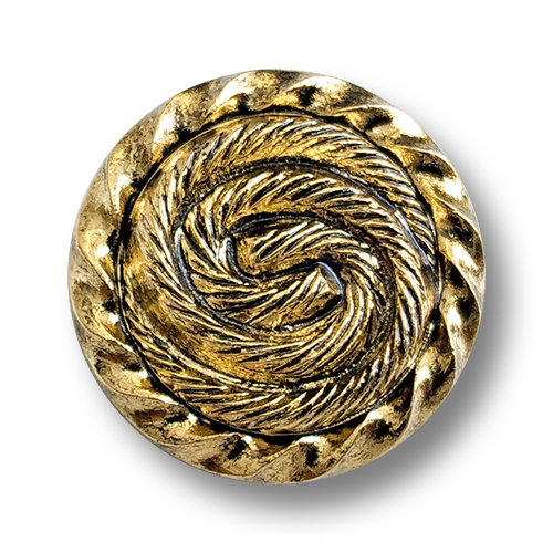 www.knopfparadies.de - 6396ag - Leichte, altgoldfarbene Schmuckknöpfe aus Kunststoff