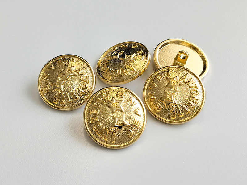 www.knopfparadies.de - 6908gg - Glänzend goldfarbene Metallknöpfe