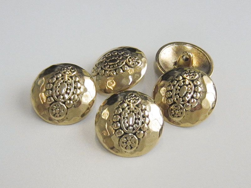 www.Knopfparadies.de - 3200go - Originelle goldene Ornamentknöpfe aus Metall