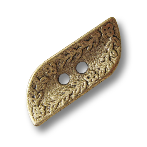 www.Knopfparadies.de - 1644ag - Goldene Knebelknöpfe mit Blumen Motiv