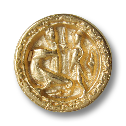 www.Knopfparadies.de - 0824mg - Goldene Metallknöpfe mit Drachen Motiv