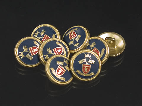 Edle Wappenknöpfe - gold, blau, rot
