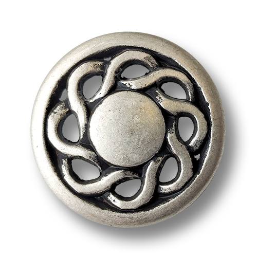 www.knopfparadies.de - 2037as - Altsilberfarbene Metallknöpfe mit Durchbruchmuster