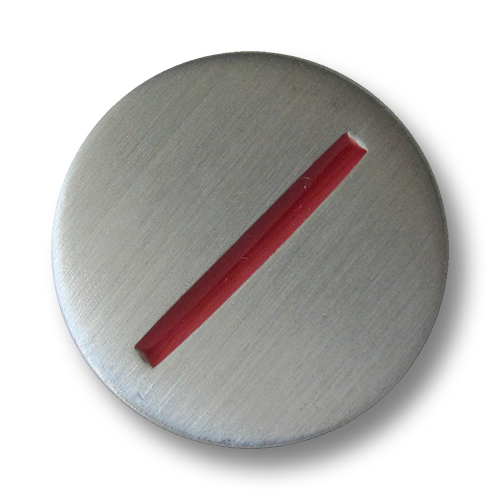 www.Knopfparadies.de - 5328sr - Moderne Metallknöpfe mit rotem Strich