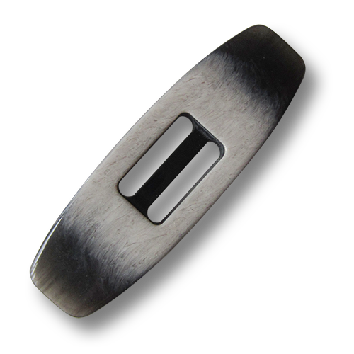 www.Knopfparadies.de - 5840sb - Schwarz beige Knebelknöpfe aus Kunststoff
