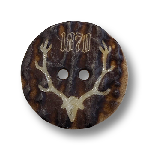 www.knopfparadies.de - 6046db - Leichte Trachtenknöpfe aus Kunststoff in Hornoptik