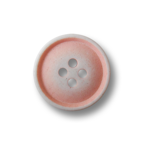 Kleiner rosa weißer Vierloch Knopf aus Kunststoff