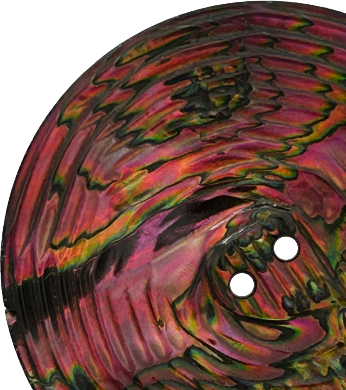 Exklusiver Abalone-Perlmutt-Knopf 44mm Vintage 60er Jahre
