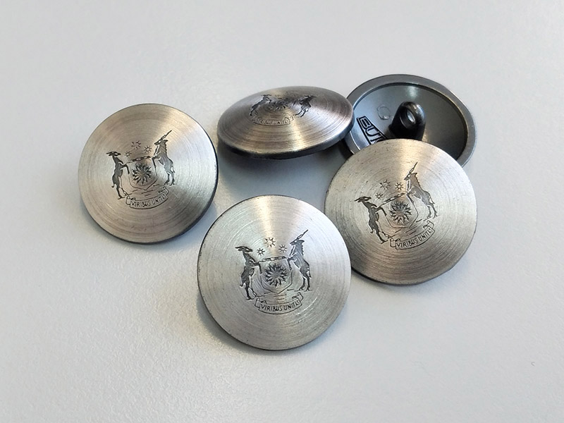 www.knopfparadies.de - 3886si - Elegante Blazerknöpfe aus Metall in Bicolor