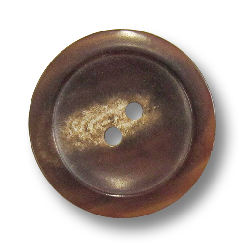 www.knopfparadies.de - 5982ss - Mittelbraune Büffelhornknöpfe mit zwei Löchern