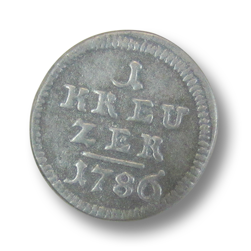 www.knopfparadies.de - j057as - Historisch anmutende Münzknöpfe aus Metall: 1 Kreuzer