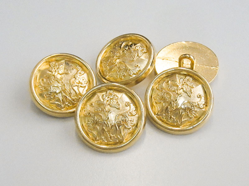 www.knopfparadies.de - 3107gg - Märchenhaft schöne, goldfarbene Metallknöpfe