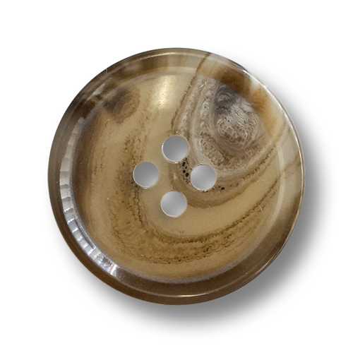 www.knopfparadies.de - 5293gb - Grau-Beige gemaserte Kunststoffknöpfe in Hornoptik
