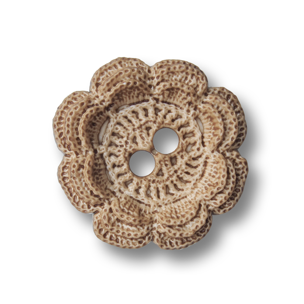 Entzückende beige Knöpfe im Häkel-Look
