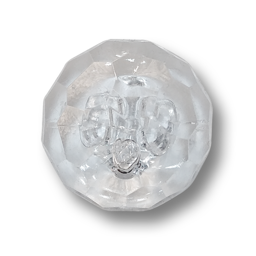 www.knopfparadies.de - 0776gl - Transparente, glitzernde Kunststoffknöpfe