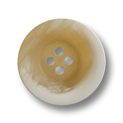 www.knopfparadies.de - 5570hb - Hellbeige und naturweiß melierte Kunststoffknöpfe in Hornoptik