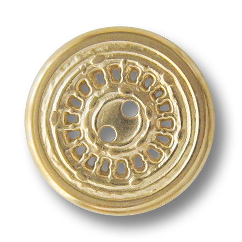 www.Knopfparadies.de - 5959go - Originelle Zweilochknöpfe aus Metall in Gold mit Durchbruch