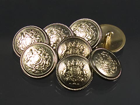 Altgoldfarbener Metallknopf Wappen Uniform