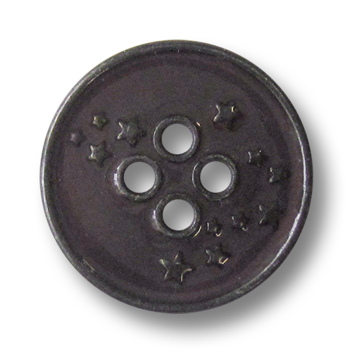 www.Knopfparadies.de - 4276lc - Freche Sternknöpfe aus Metall in Lila & Eisen