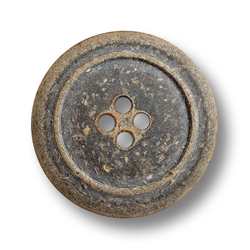 www.knopfparadies.de - 6356br - Bruane Kunststoffknöpfe mit vier Löchern