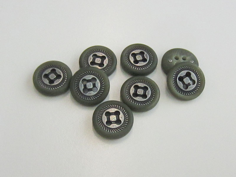 www.knopfparadies.de - 1014gn - Trachtenknöpfe mit Metallmitte und dunkelgrünem Rand