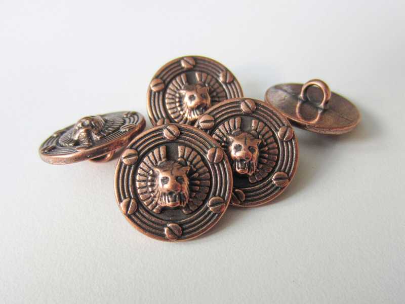 y001ak - Altkupferfarbener DesignerKnopf