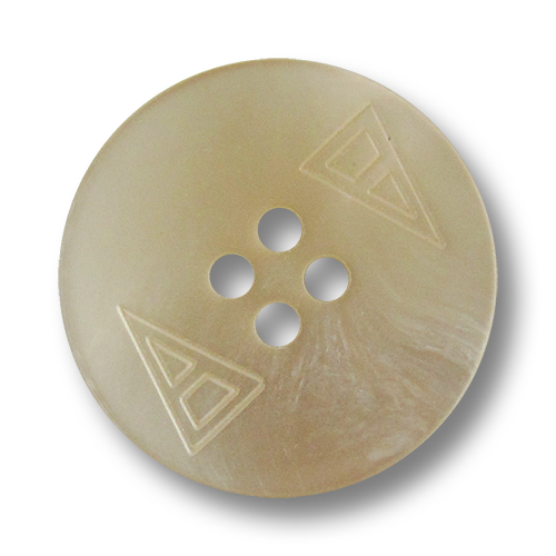 www.Knopfparadies.de - 1576pm - Beige Kunststoffknöpfe mit Dreieck in Perlmutt Optik
