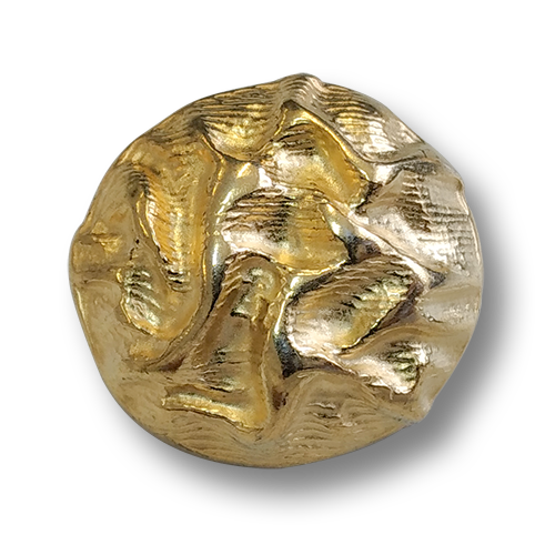 www.knopfparadies.de - 4553go - Goldfarbene Metallknöpfe, fast wie drapierter Stoff