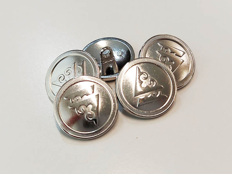 Attraktive silberfarbene Blazer Knöpfe aus Metall mit Ösen Befestigung
