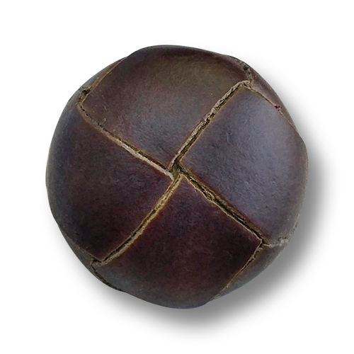 www.knopfparadies.de - 6130br - Dunkelbraune Lederknöpfe