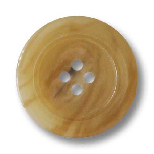www.Knopfparadies.de - 4013be - Beige melierte Vierloch Kunstoffknöpfe in Horn Optik