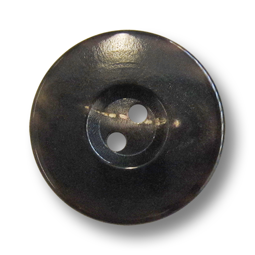 www.knopfparadies.de - 5978qq - Dunkelbraune Büffelhornknöpfe mit zwei Löchern
