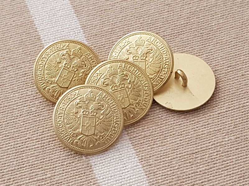 www.knopfparadies.de - d008hg - Hell goldfarbene Münzknöpfe - ideal für Blazer /Sakkos