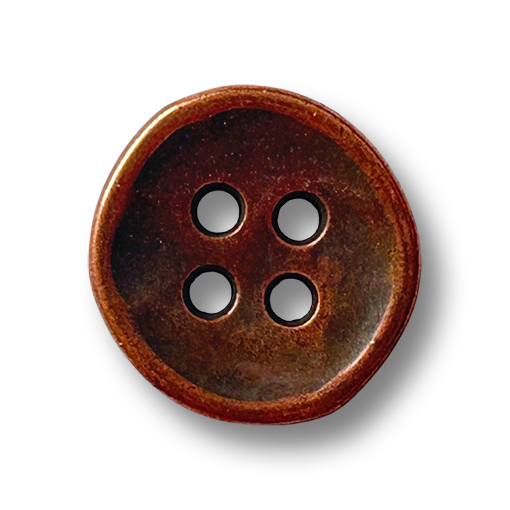 Schlichter Metallknopf in antiker Kupfer-Optik