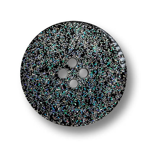 www.knopfparadies.de - 4493dg - Dunkel glitzernde Kunststoffknöpfe mit vier Löchern