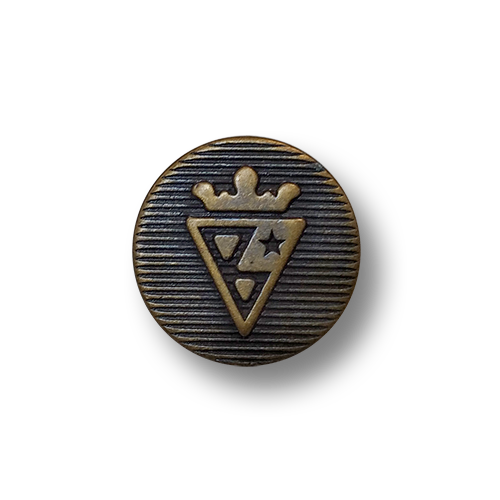 www.knopfparadies.de - 3961me - Altmessingfarbene Metallknöpfe mit Wappenmotiv