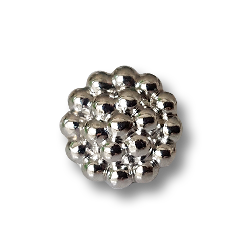 www.knopfparadies.de - 5656si - Kleine glänzende Silber-Ösenknöpfe Bubble Design