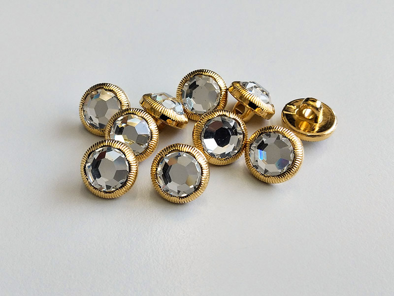 www.knopfparadies.de - 4619go - Goldfarbene Glitzerknöpfe - günstigere B-WARE