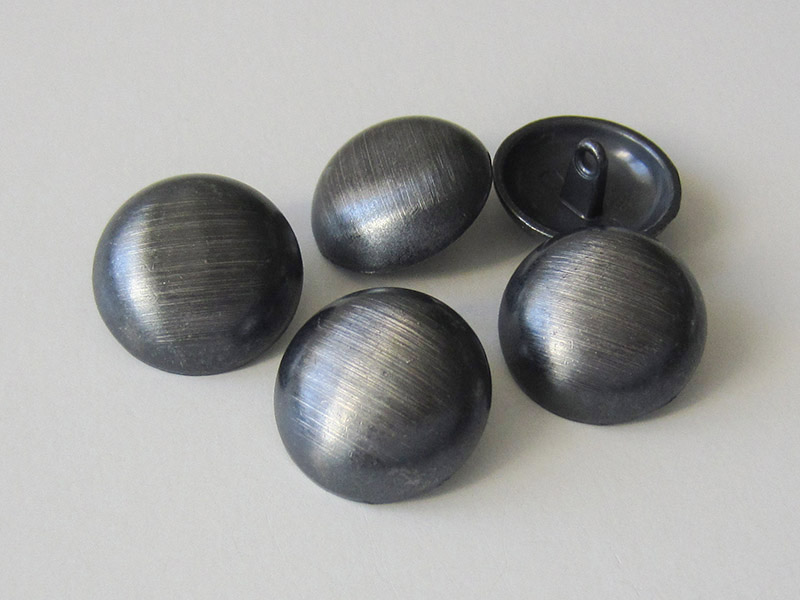 www.knopfparadies.de - 5650ei - Schwere Metallknöpfe, gewölbt, eisenfarben - B-WARE