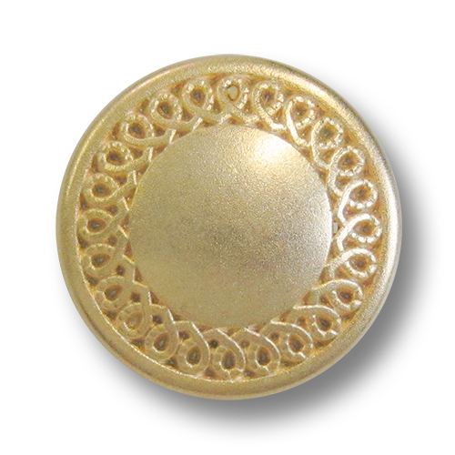 Matt goldfb. Metallknopf mit elegantem Relief Zierband