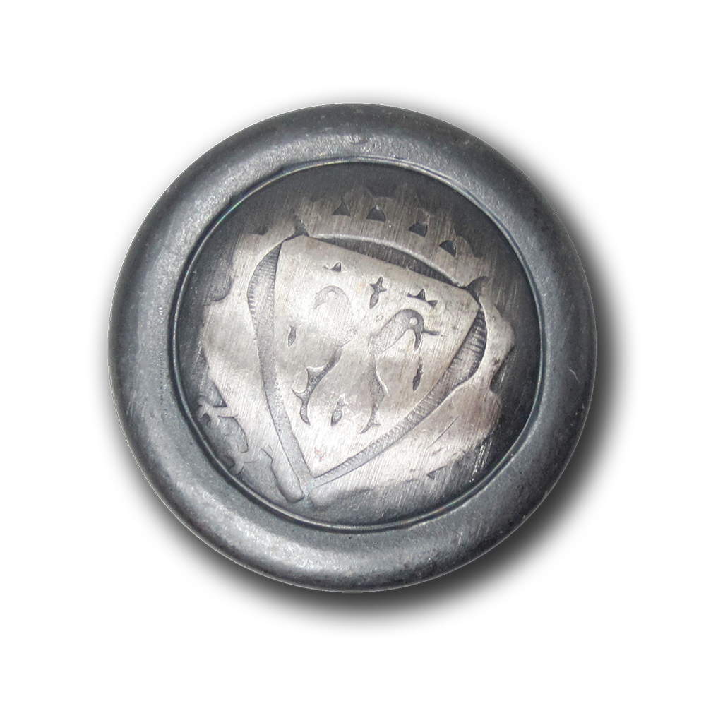 www.Knopfparadies.de - 0152ei - Alt wirkende Wappenknöpfe aus Metall