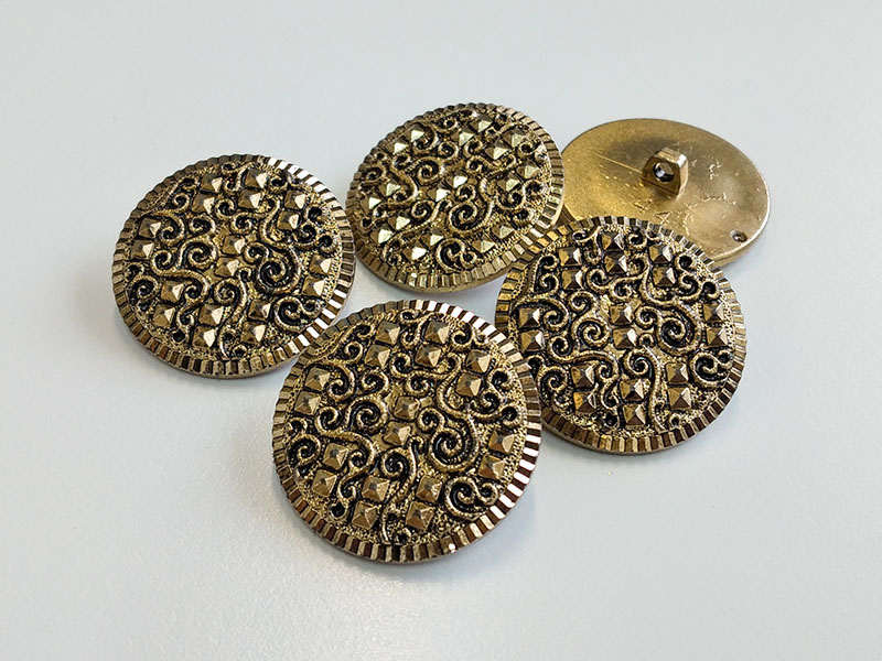 www.knopfparadies.de - 4255ag - Altgoldfarbene Kunststoffknöpfe