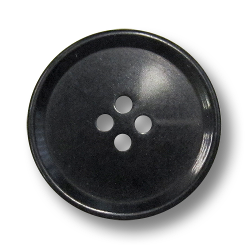 www.Knopfparadies.de - 5760sc - Schlichte schwarze Vierlochknöpfe aus Kunststoff / B-WARE