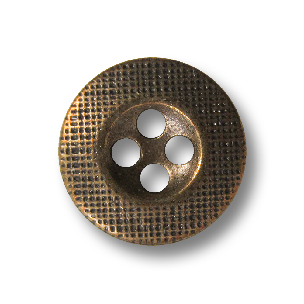 Kleiner Vierloch Metall Knopf mit Raster Muster