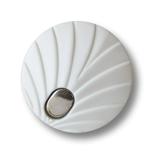 www.Knopfparadies.de - 1588ws - Elegante weiß silberne Ösen Kunststoffknöpfe