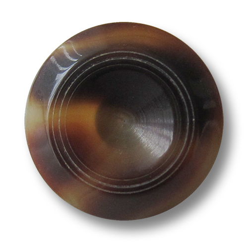 www.Knopfparadies.de - 3010br - Elegante braun melierte Kunststoffknöpfe in Büffelhorn Optik