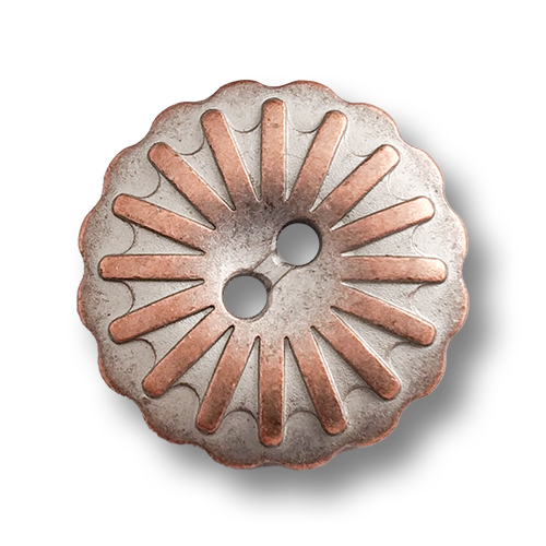 www.knopfparadies.de - 4601ks - Kupferfarbene Metallknöpfe, silberfarben patiniert