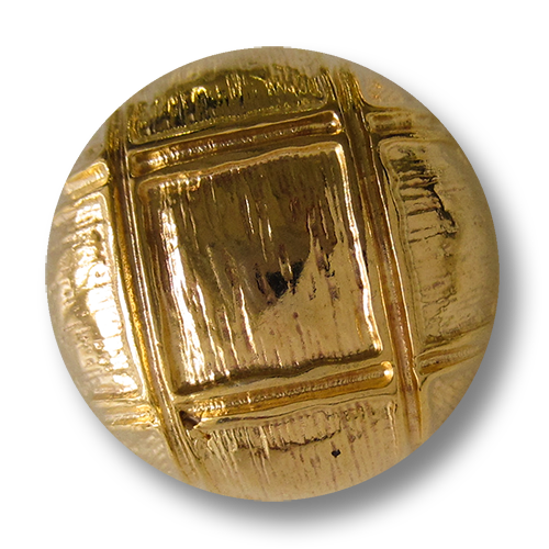 www.Knopfparadies.de - 3554gg - Gewölbte Metallknöpfe in Gold mit Vierecken