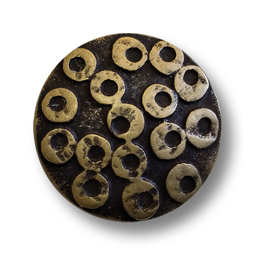 www.knopfparadies.de - 6276am - Altmessingfarbene, leichte Kunststoffknöpfe